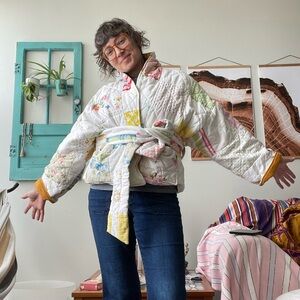 HoneyBea belted quilted bomber